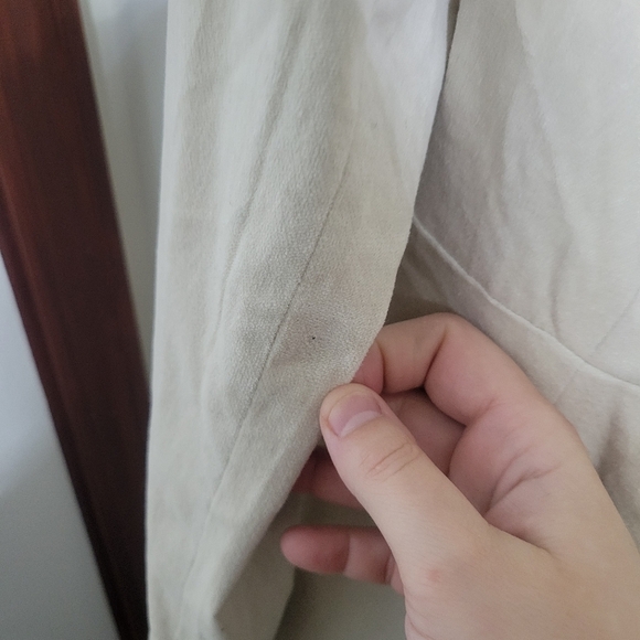 Cream Long Coat with Embroidered Details - Picture 14 of 16